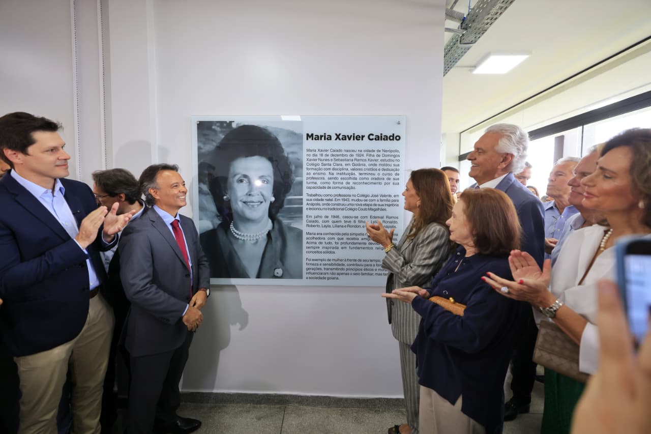 Daniel Vilela, Ronaldo Caiado e Gracinha Caiado na inauguração da nova sede da SEDS